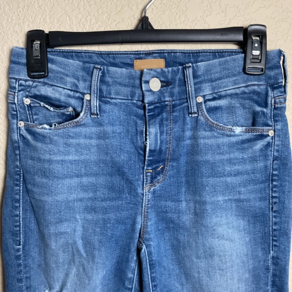 MOTHER‎ Womens 24 Looker Ankle Fray Distressed Midrise Blue Denim Jeans - Picture 4 of 9
